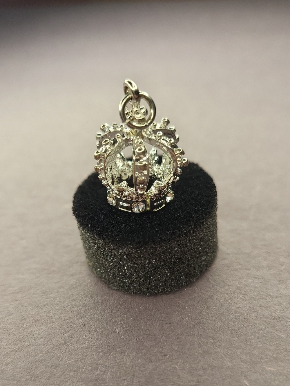 Silver Crown Charm Pendant